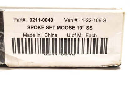 Moose 0211-0040, 1-22-109-S Spoke Kit 19" SS NOS