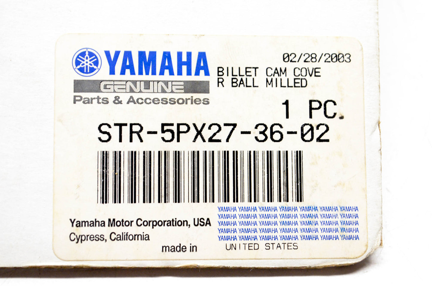 New OEM Yamaha STR-5PX27-36-02 Cam Cover Billet NOS