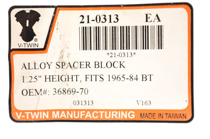 V-Twin 36869-70, 21-0313 Spacer Block NOS