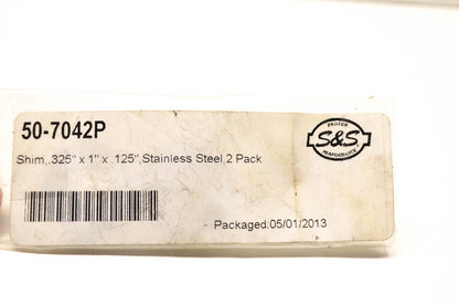 S&S 50-7042P Stainless Steel Shims .325x1x.125 Qty 2 NOS
