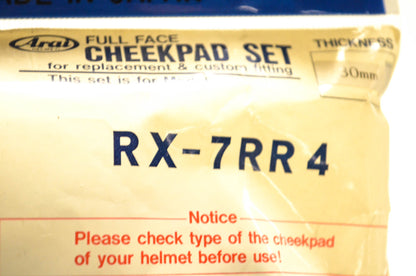 Arai RX-7RR4 Cheek Pads 30mm NOS