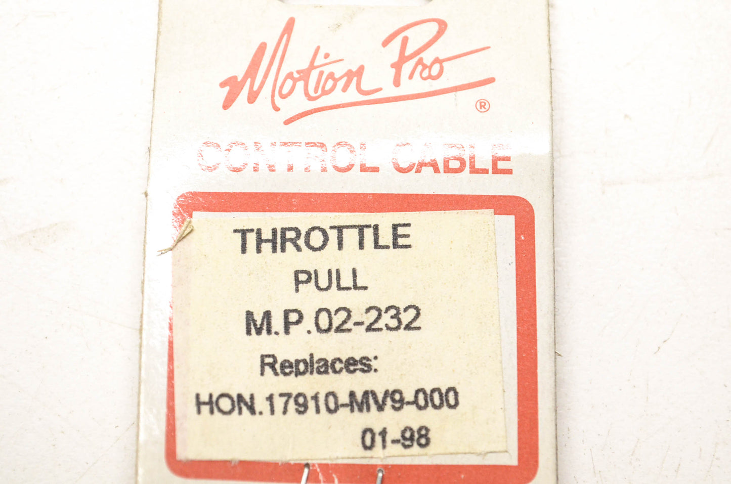 Motion Pro K28-6508L, HON.17910-MV9-000 Throttle Cable NOS