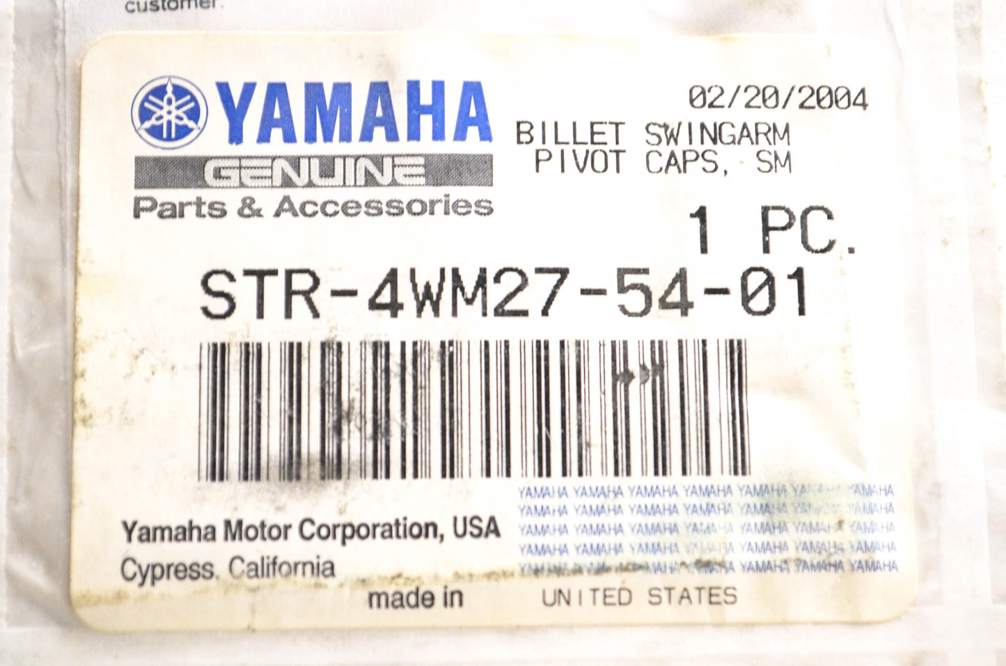 New OEM Yamaha STR-4WM27-54-01 Swing Arm Pivot Cap Kit NOS
