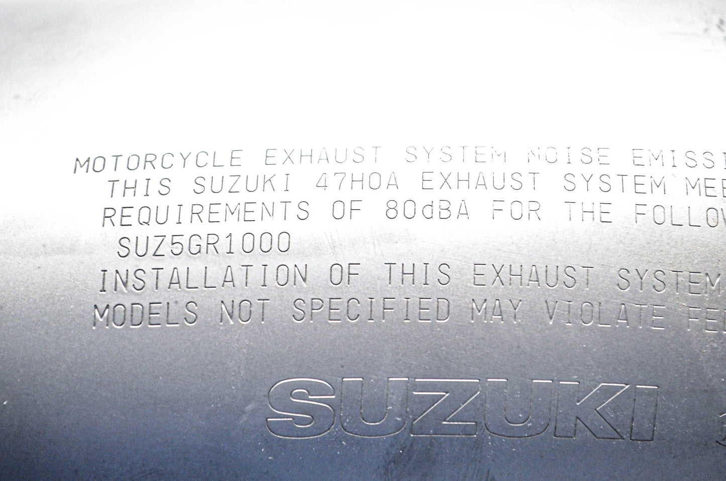 New OEM Suzuki SUZ5GR1000, 341-2543 Right Exhaust Muffler NOS