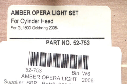 Show Chrome 52-753 Amber Opera Light Kit for Honda Goldwing GL1800 2006-2009 NOS