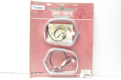 Show Chrome 52-747A Amber LED Mirror Trim Kit for Honda GL1800 Goldwing 2001-05 NOS