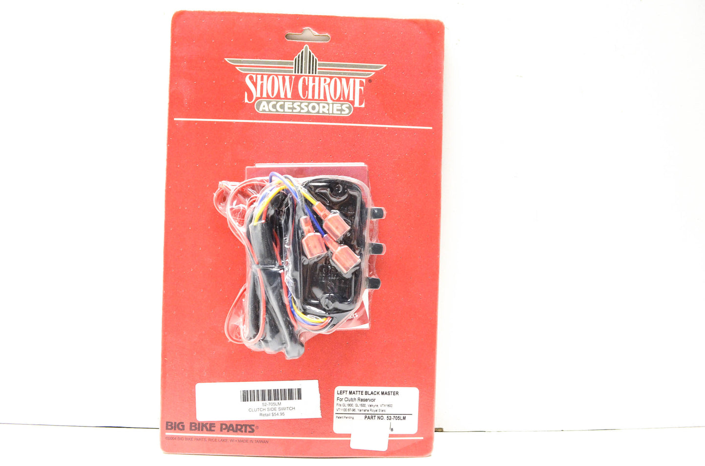Show Chrome 52-705LM Clutch Side Switch fits GL1800, GL1500, Valkyrie, VTX1800, VT1100 87-96, Yamaha Royal Stars NOS