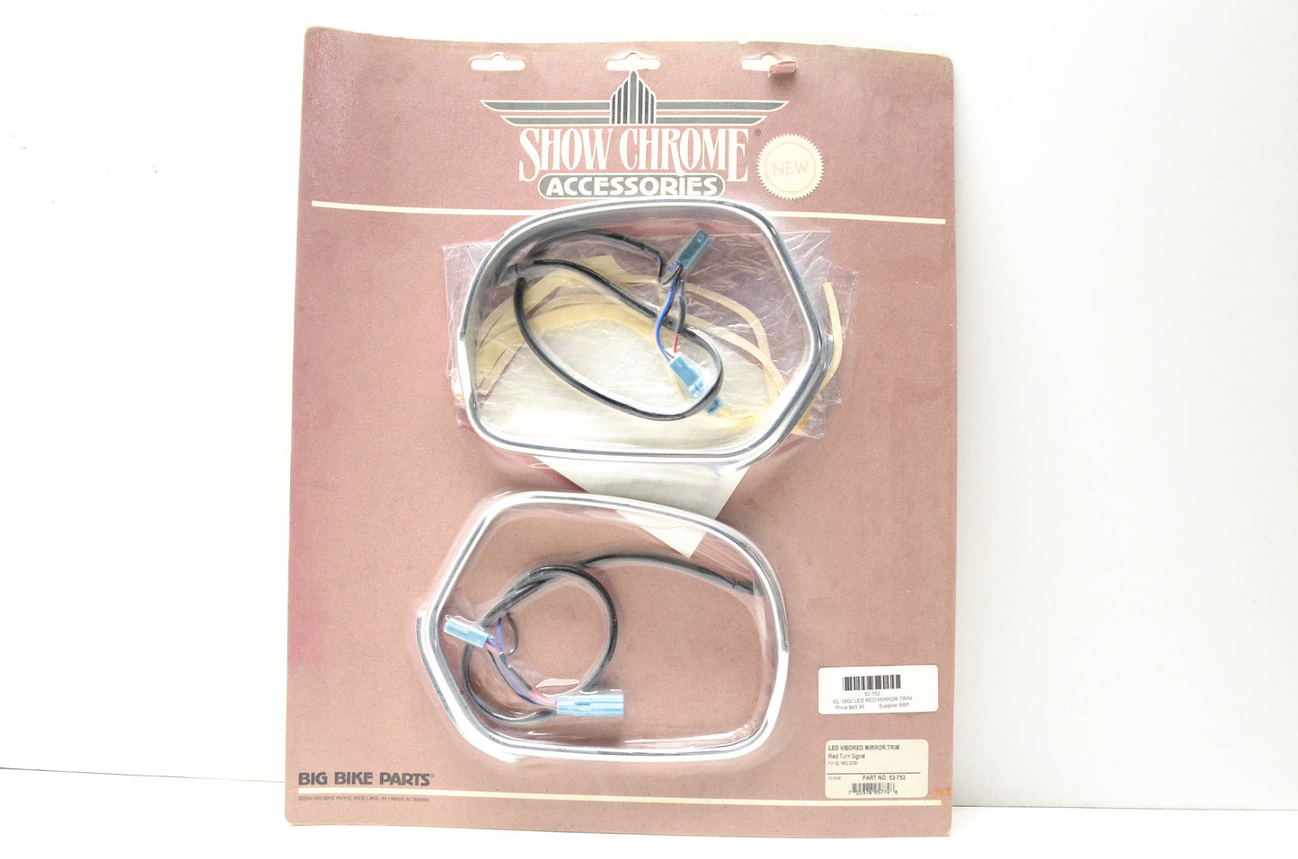 Show Chrome 52-752 Visored Mirror Trim Kit NOS