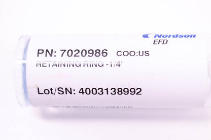 Nordson EFD 7020986 Retaining Ring 1/4 Inch NOS