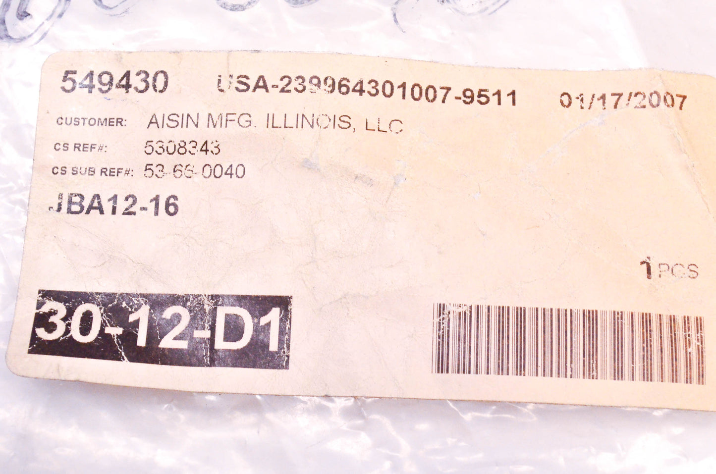 Misumi JBA12-16 Bushing for Locating Pin NOS