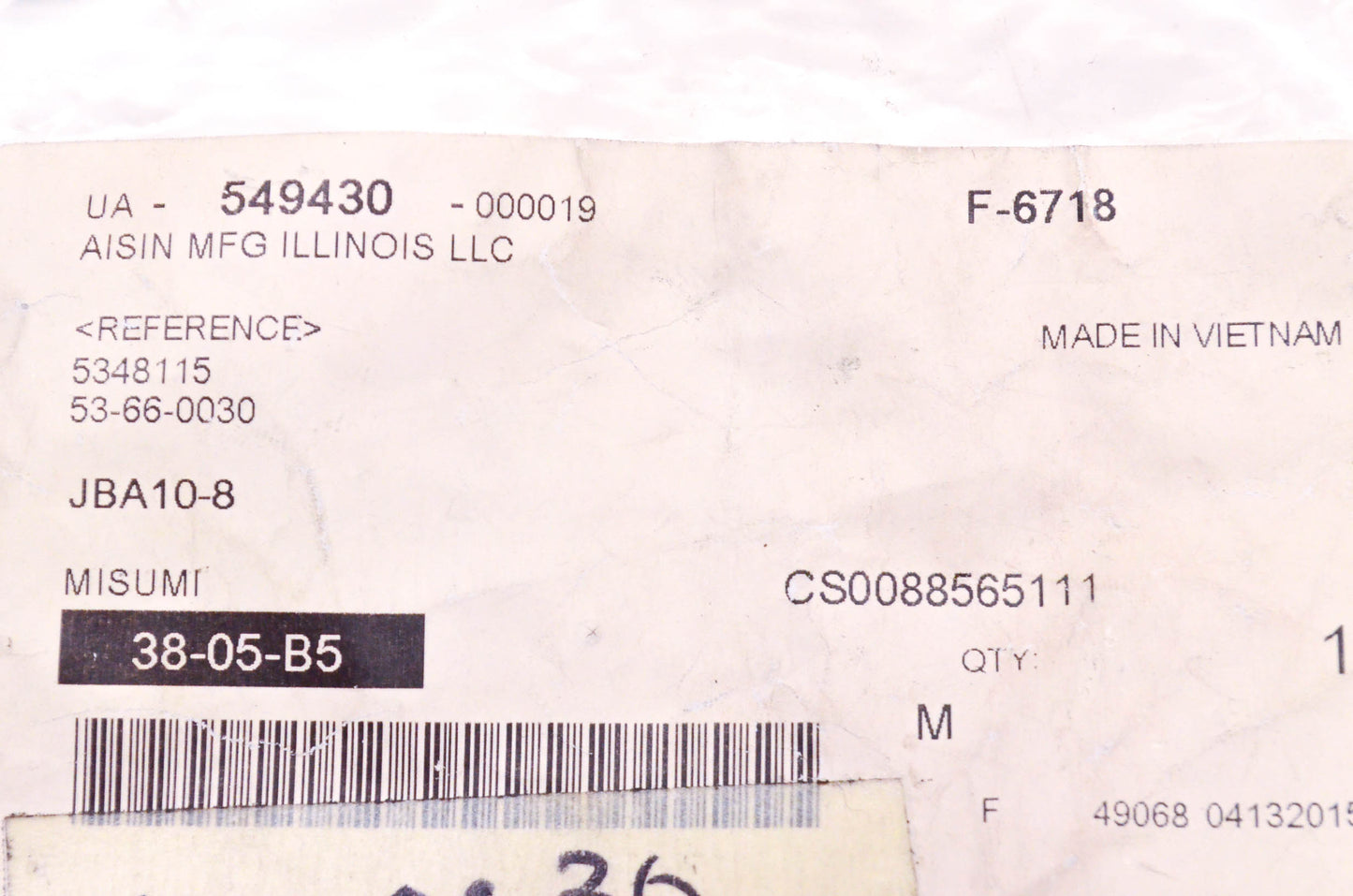 Misumi JBA10-8 Bushing NOS