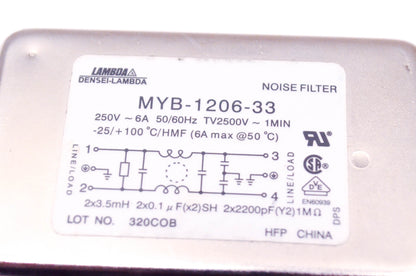 Nemic-Lambda MYB-1206-33, 34-0100 Noise Filter 250V~6A 50/60Hz NOS