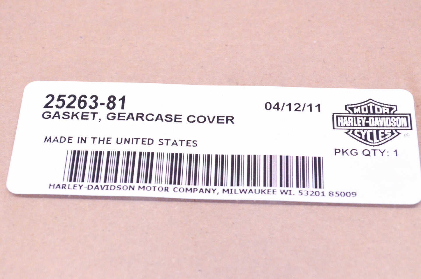 New OEM Harley Davidson 25263-81 Gearcase Cover Gasket NOS