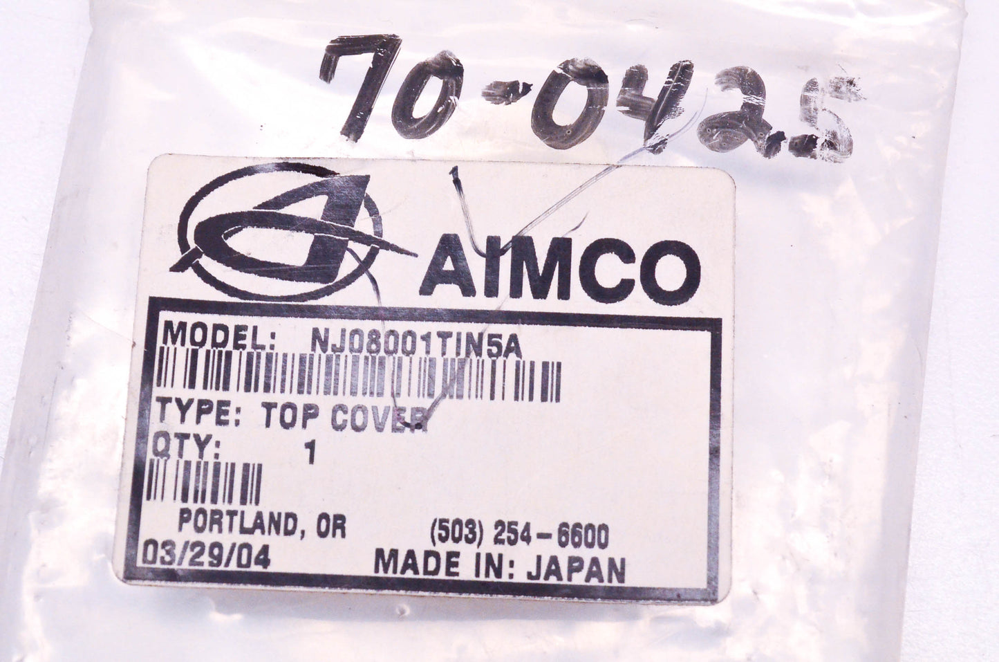 Aimco 70-0425 Top Cover for NJ08001TIN5A NOS