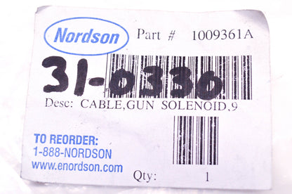 Nordson EFD 1009361A, 1009361, 31-0330 Gun Solenoid Cable Assembly NOS
