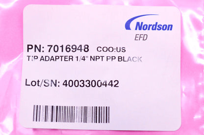 Nordson EFD 7016948, 70-0043 Tip Adapter 1/4 Inch NOS