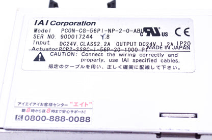 IAI PCON-CG-56PI-NP-2-0-ABU, RCP2-SS8C-I-56P-20-100 Robo Cylinder Controller Assembly NOS
