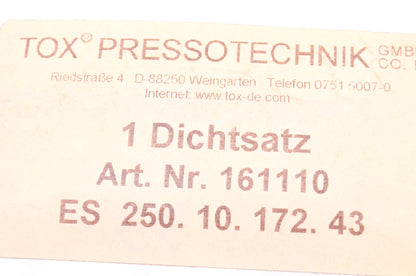 Tox Pressotechnik 161110, ES 250. 10. 172. 43 Seal Kit NOS