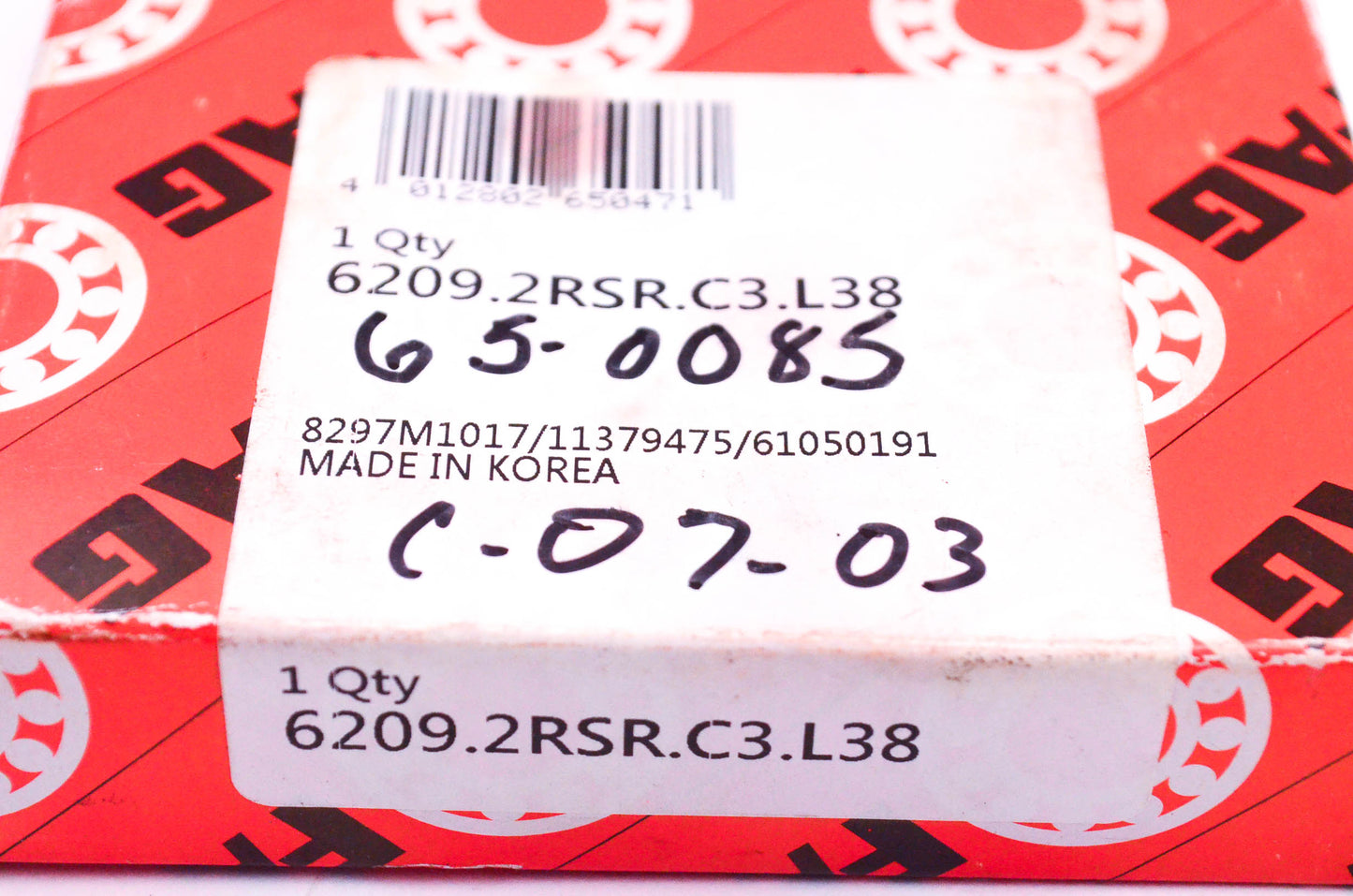 FAG 6209.2RSR.C3.L38, M291-0651.HB Bearing NOS