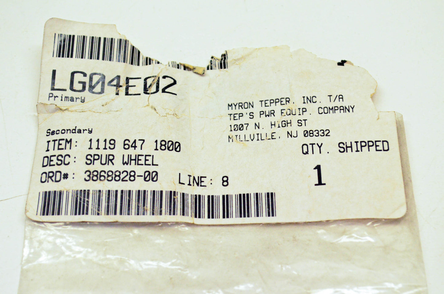 New OEM Stihl 1119-647-1800, LG04E02 Oil Pump Spur Gear NOS