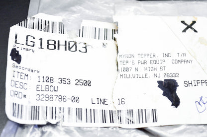New OEM Stihl 1108-353-2500, LG18H03 Fuel Line Elbow NOS