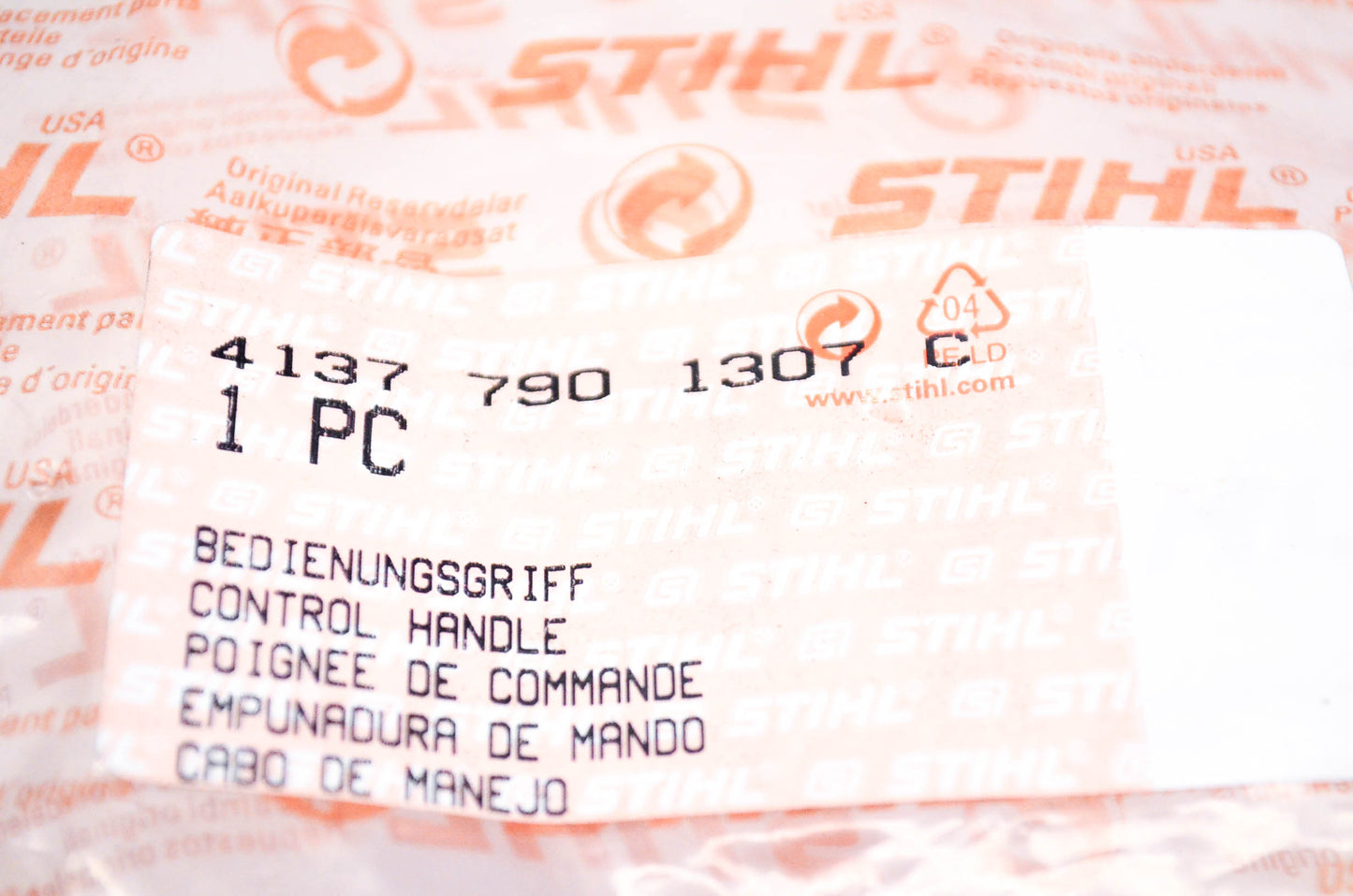 New OEM Stihl 4137-790-1307, 4137-790-1307-C Control Handle NOS