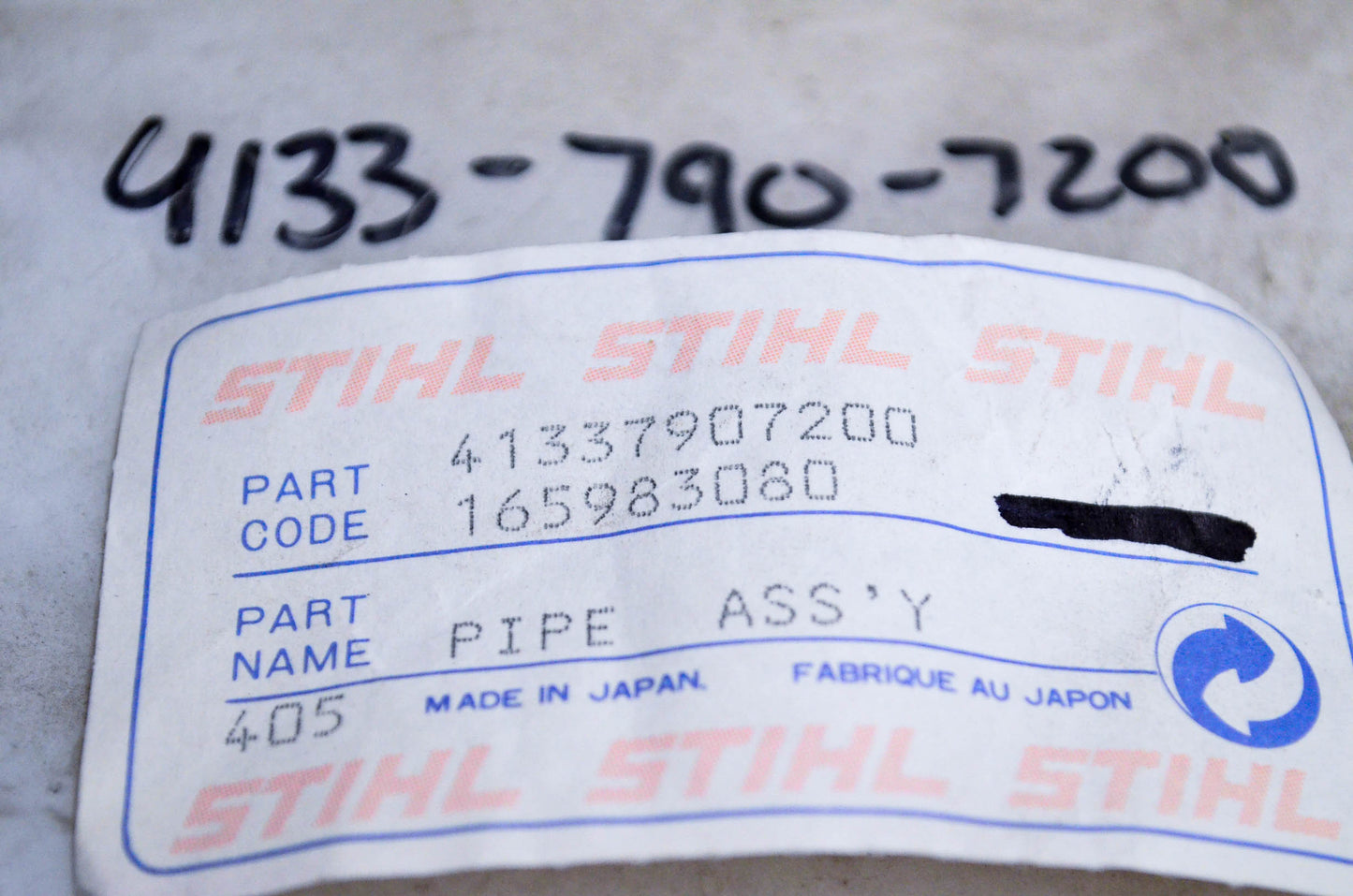 New OEM Stihl 4133-790-7200 Pipe Assembly NOS