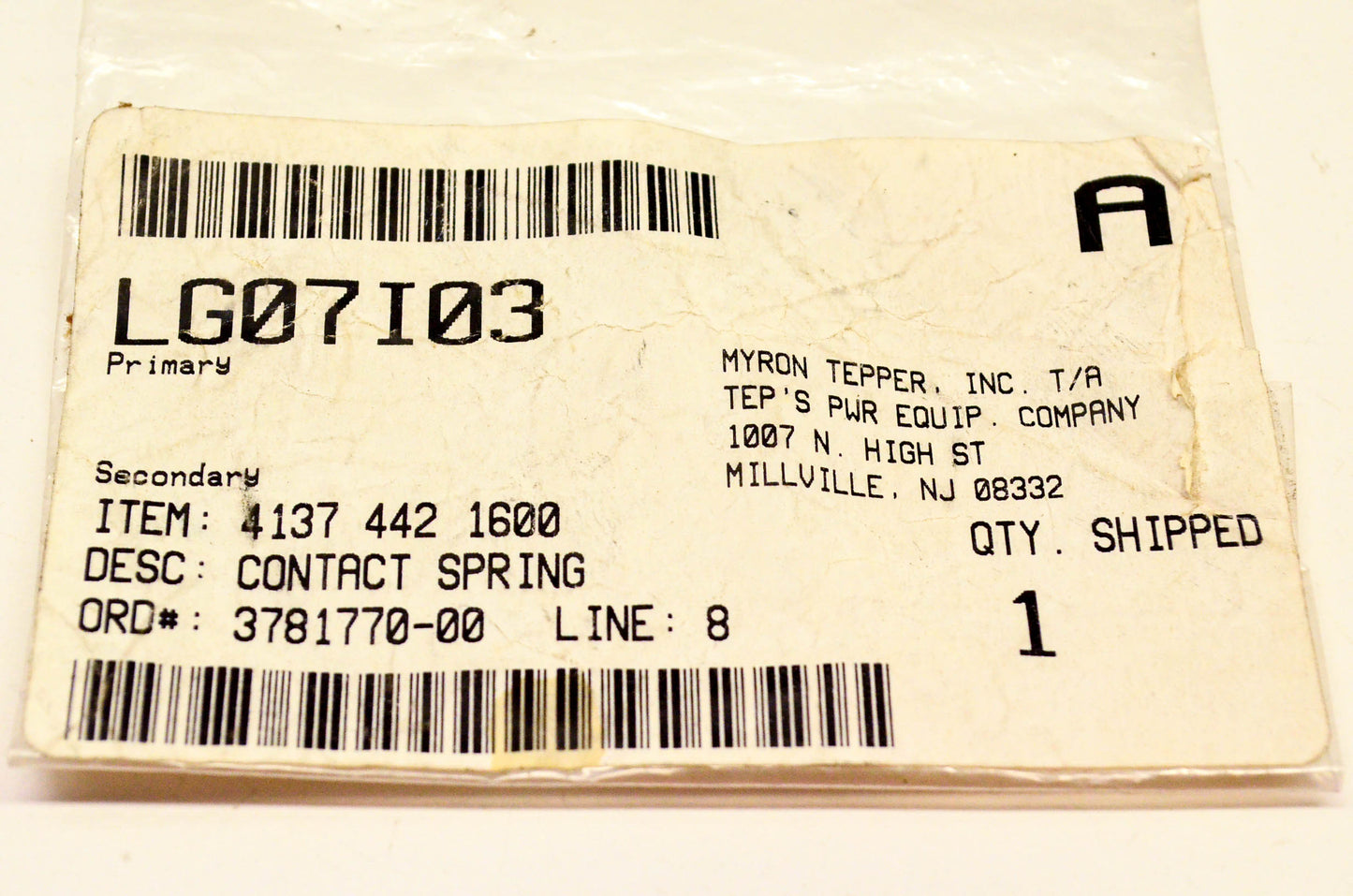 New OEM Stihl 4137-442-1600, LG07I03 Throttle Return Spring NOS