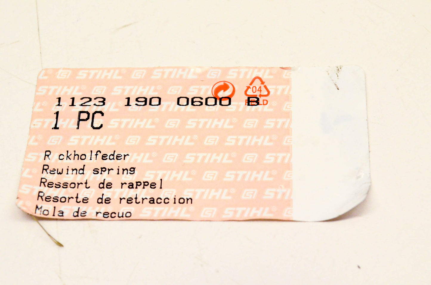 New OEM Stihl 1123-190-0600 Rewind Spring NOS