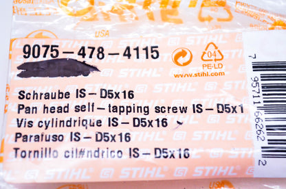 New OEM Stihl 9075-478-4115 Pan Head Self Tapping Screw NOS