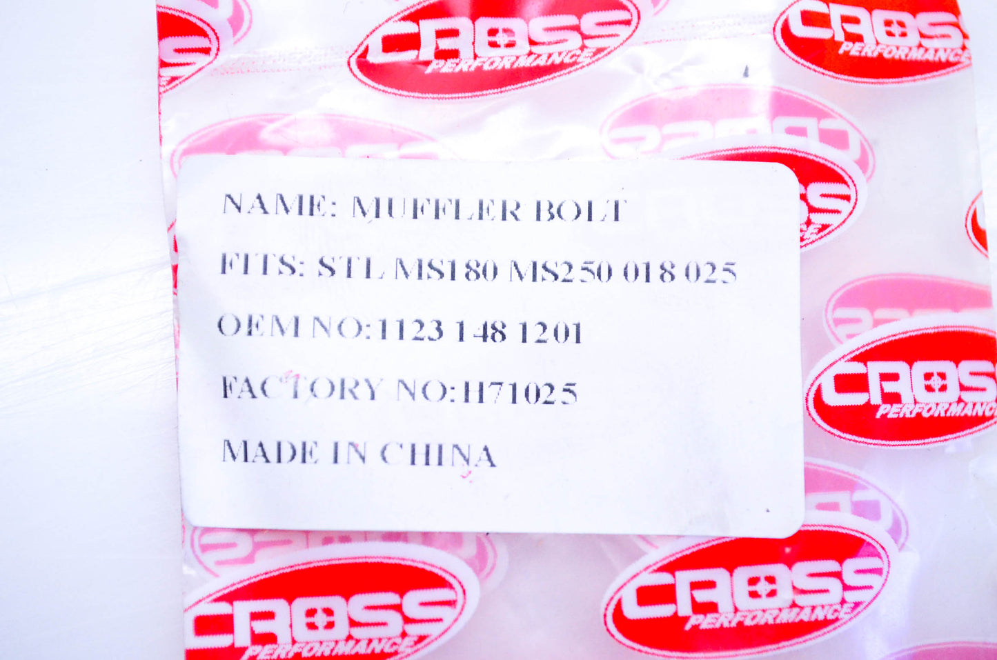 Cross Performance 1123-148-1201, 1171025 Muffler Bolt NOS