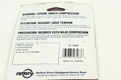 Rotary 1118-190-0600, 37-3068, 48-503 Rewind Spring NOS