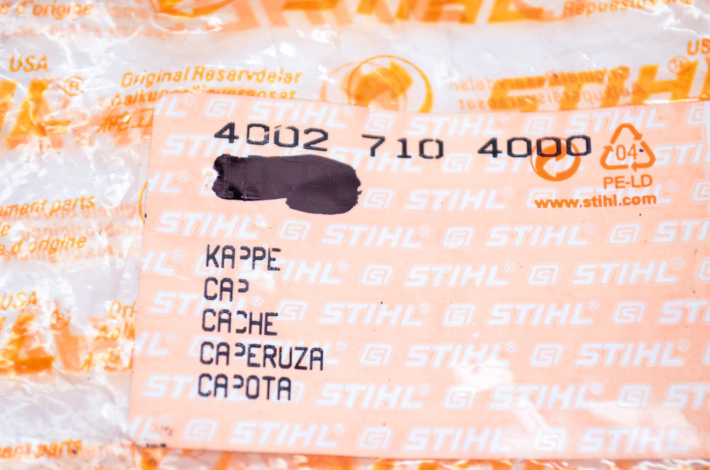 New OEM Stihl 4002-710-4000, 4004 44 US PA66 Cap NOS