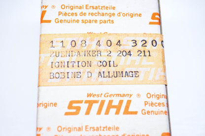 New OEM Stihl 1108-404-3200, 2 204 211 051, 905 Ignition Coil NOS