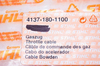 New OEM Stihl 4137-180-1100 Throttle Cable NOS