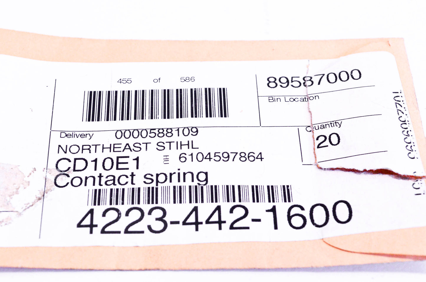 New OEM Stihl 4223-442-1600 Contact Spring NOS