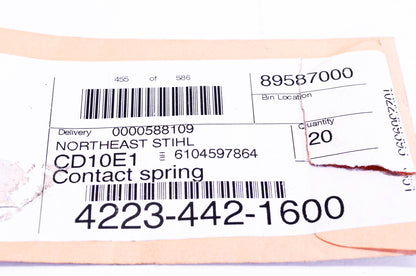New OEM Stihl 4223-442-1600 Contact Spring NOS