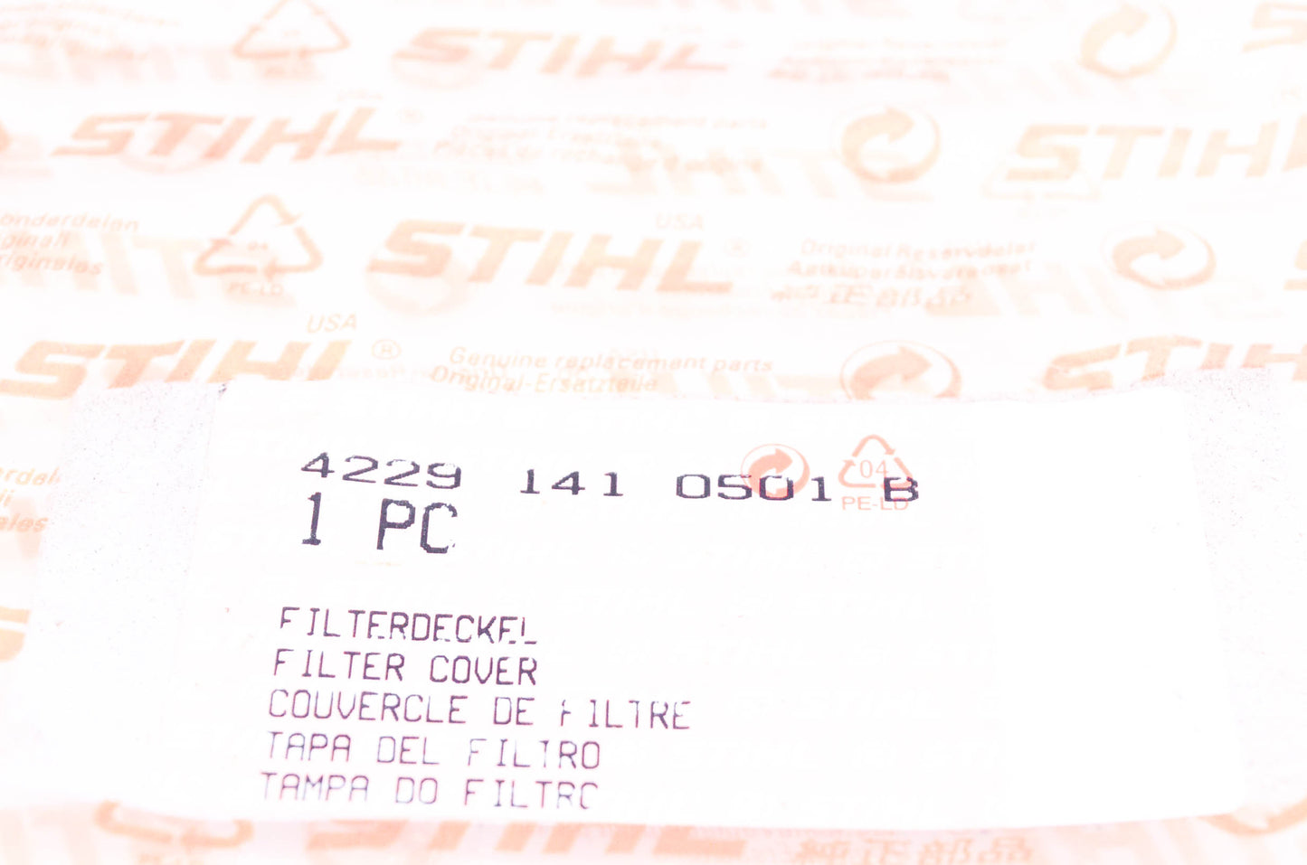 New OEM Stihl 4229-141-0501, 4229-141-0501 B Filter Cover NOS