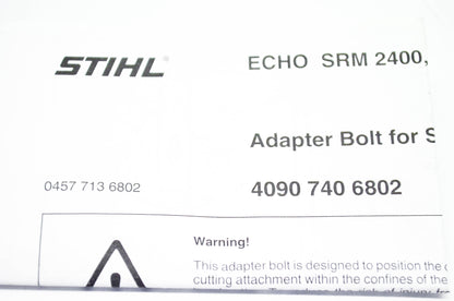 New OEM Stihl 4090-740-6802, 4090-713-6802 Adaptor Bolt NOS