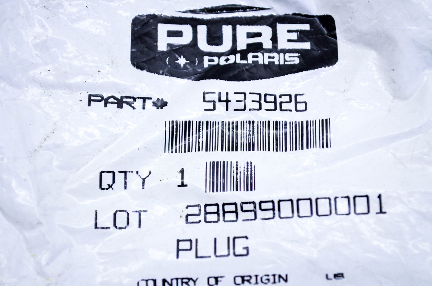 New OEM Polaris 5433926 Pan Plug NOS