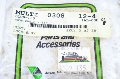 New OEM Arctic Cat 0109-135 Hood Cable 15" NOS
