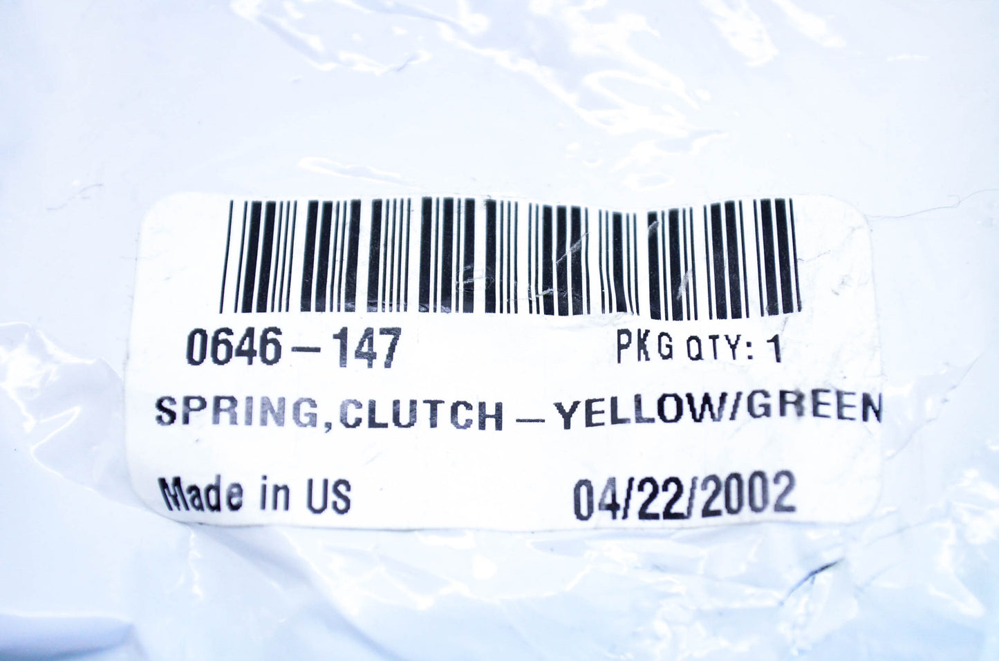 New OEM Arctic Cat 0646-147 Yellow/Green Clutch Spring NOS