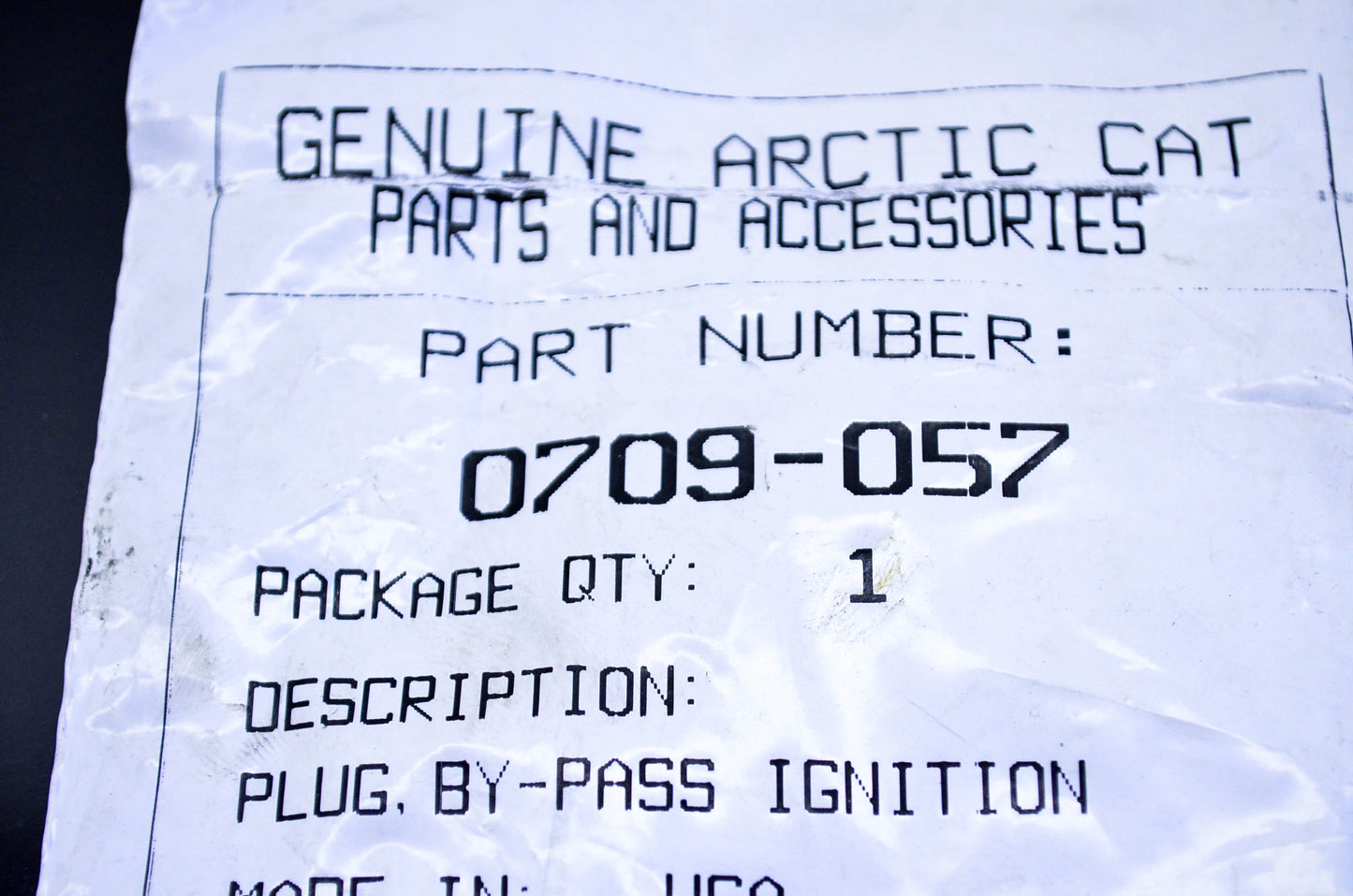 New OEM Arctic Cat 0709-057 By Pass Ignition Plug NOS