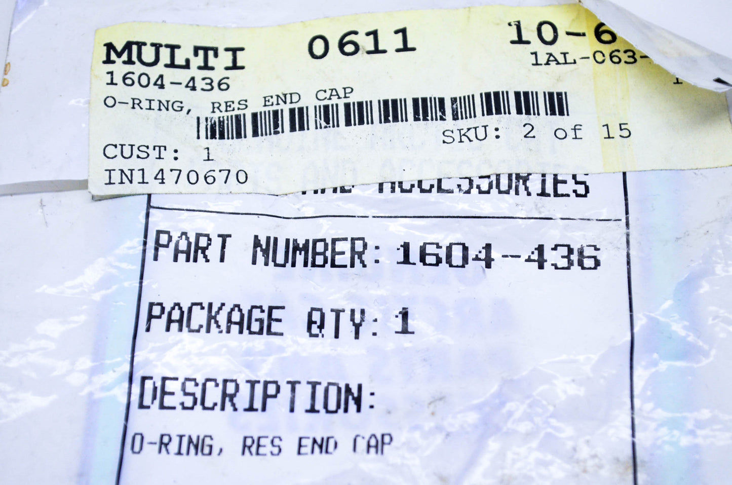 New OEM Arctic Cat 1604-436 Res End Cap O Ring NOS