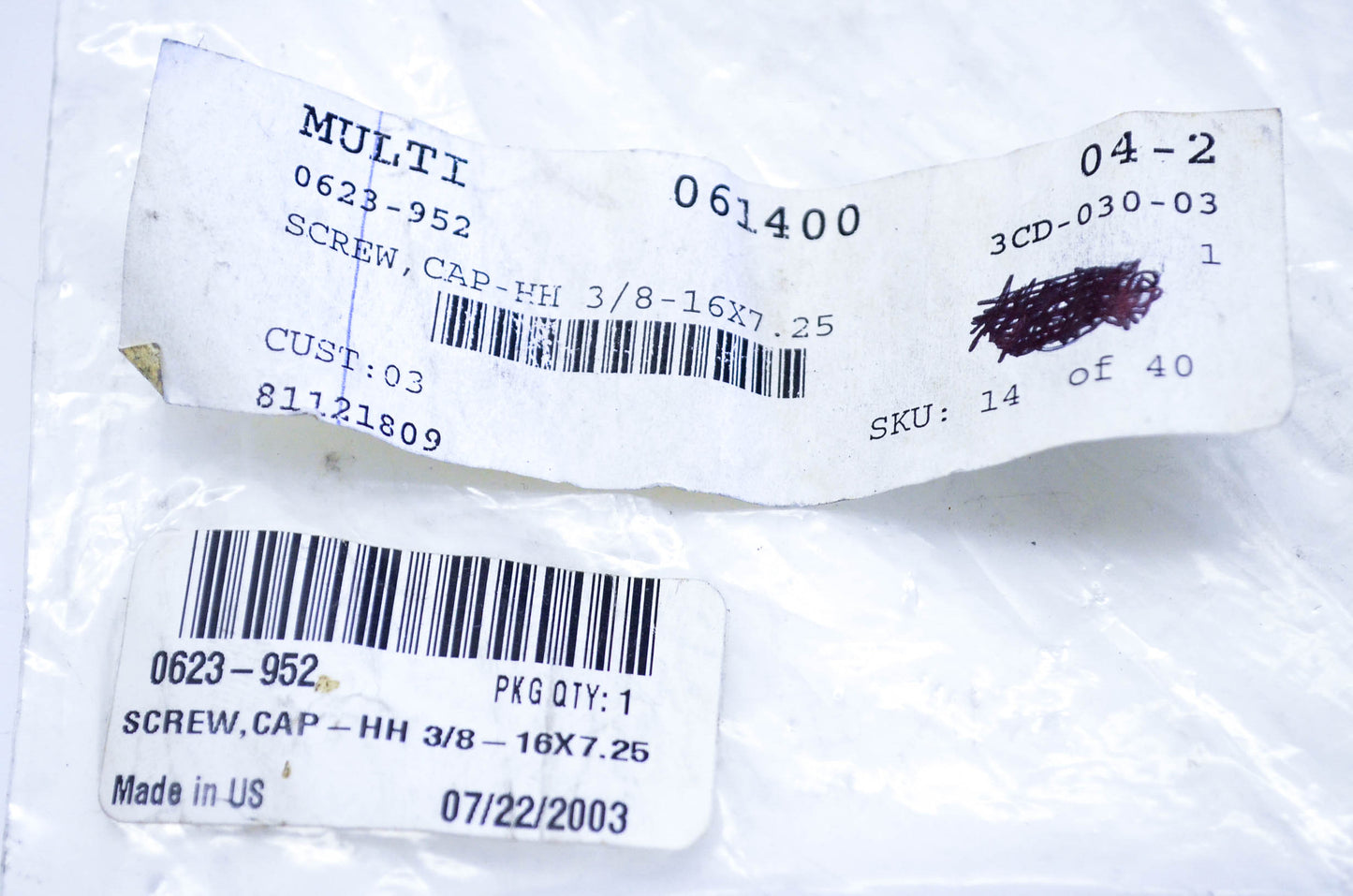 New OEM Arctic Cat 0623-952 Hex Head Cap Screw NOS