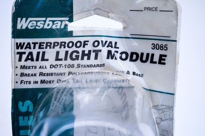 Wesbar 3085, 60210R, 9196 S Waterproof Oval Tail Light Module NOS