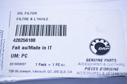 New OEM BRP 420256188, RB-X339 Oil Filter NOS