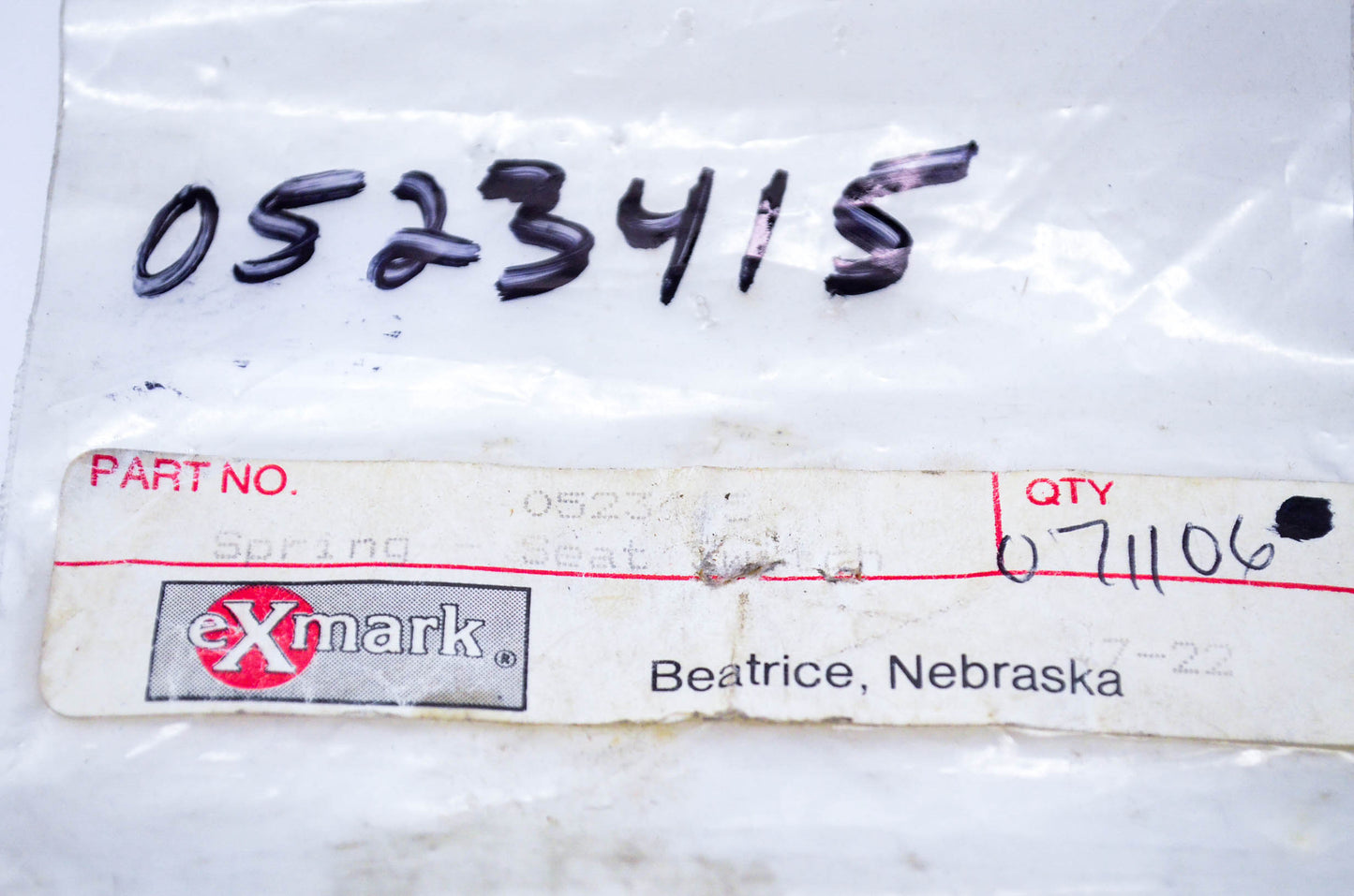 Exmark 1-523415 Seat Spring Switch NOS