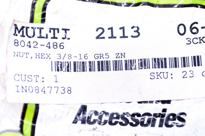 New OEM Arctic Cat 8042-486 Hex Nut 3/8-16 Qty 3 NOS