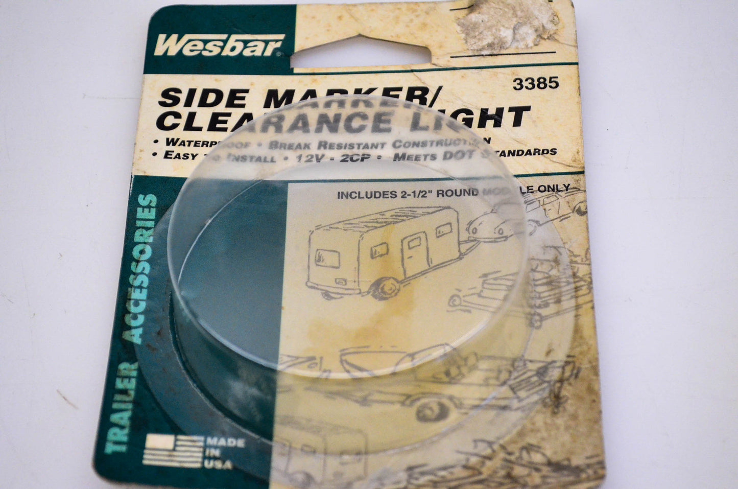 Wesbar 3385, 7135S MDL10, HR08 12V Side Marker Clearance Light Waterproof NOS